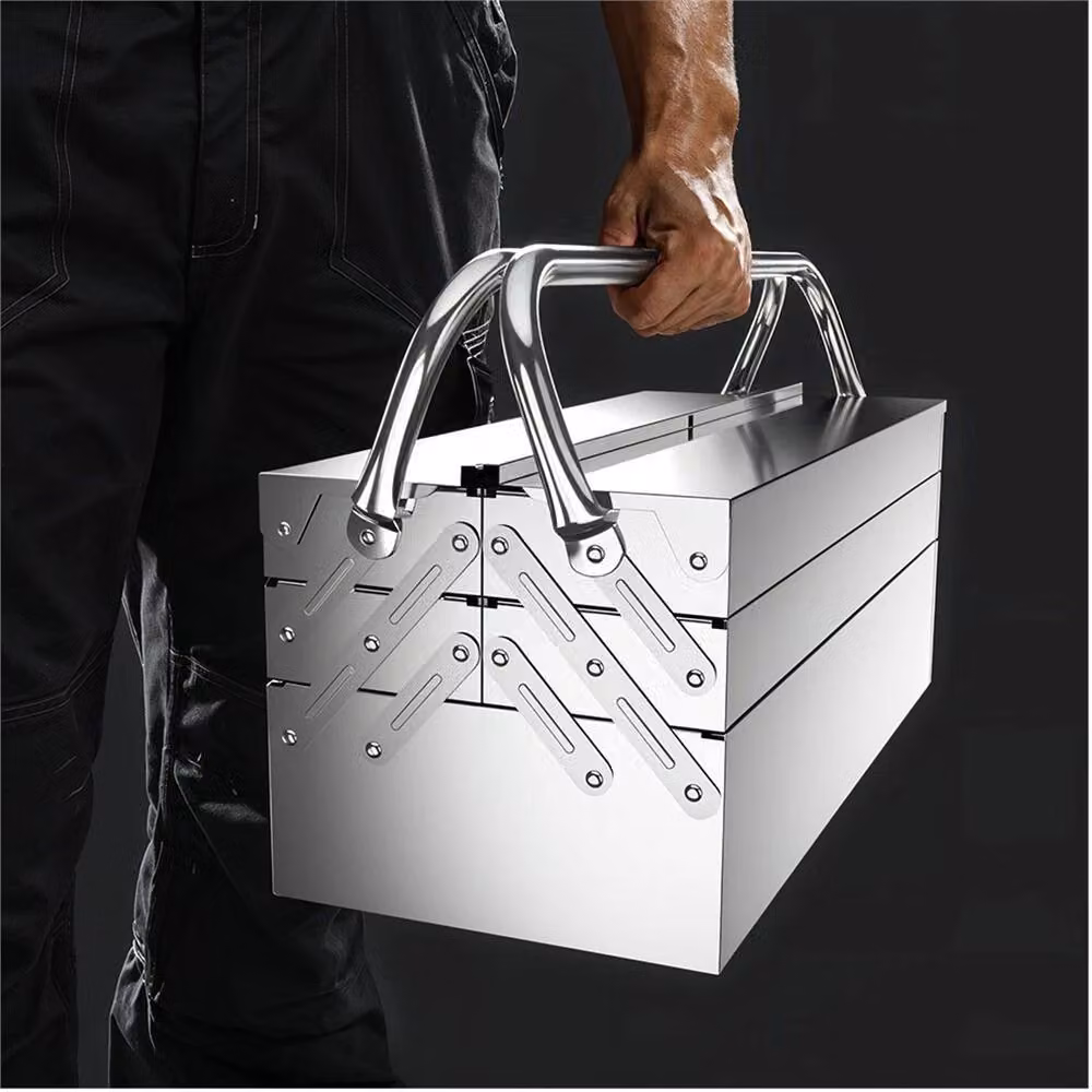 Nordara Silver Metal Folding Cantilever Tool Box Portable W: 53 cm, D: 20 cm – 2