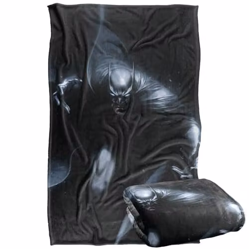 LOGOVISION Batman Dark Highlight Super Soft Silky Touch Fleece Throw Blanket, Black and Multicolour, W: 91.44 cm x L: 147 cm – 1