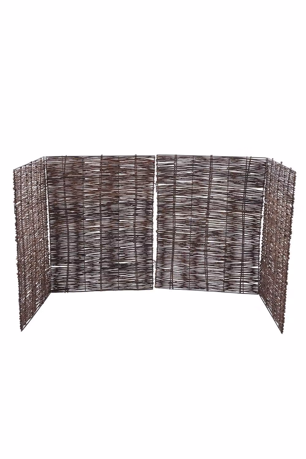 Garden Sanctuary Woven Wicker Garden Trash Can Privacy Fence in Brown, H 180 x W 115 x D 81 cm – 2