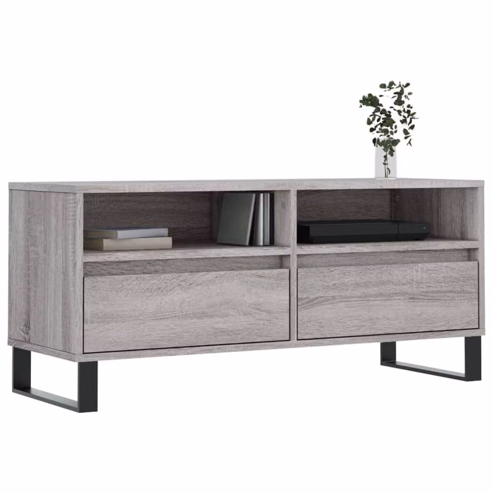 Berkfield Home Modern Grey Sonoma TV Cabinet W/D/H: 100 x 34.5 x 44.5 cm – 3