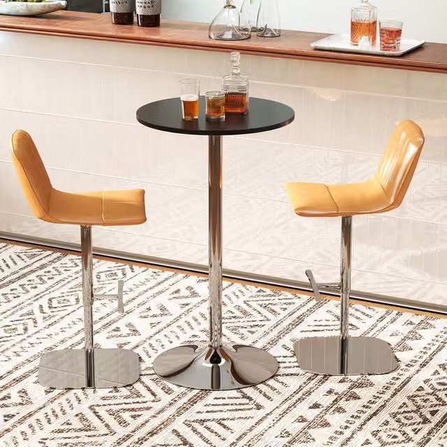 Costway Round Bar Table in Black