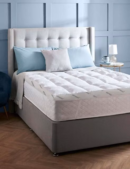 Silentnight Airmax 1000 Extra Deep White Microfibre Hollow Fibre Mattress Topper W/D/H: 180 x 200 cm