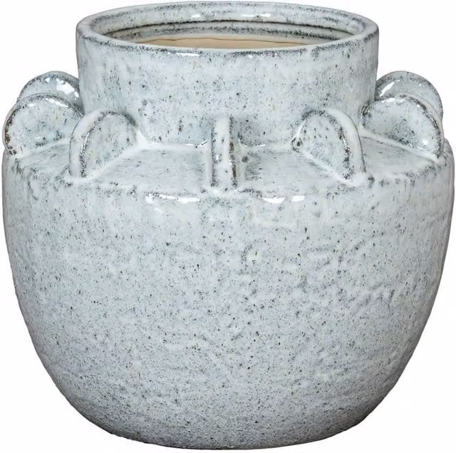 Lemon Pavilion Furniture and Decor Dara Medium Hydria Vase, White Ceramic, W: 23 cm, D: 23 cm, H: 22 cm