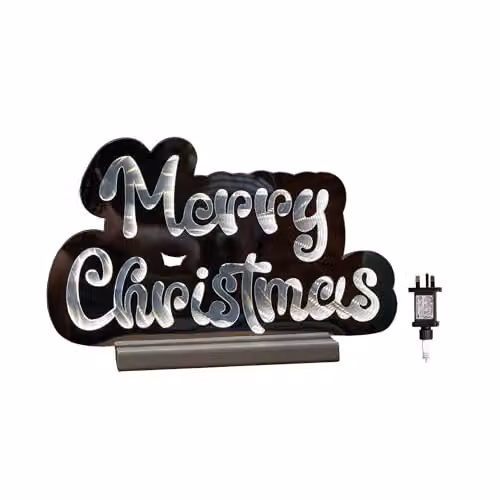 Samuel Alexander Merry Christmas Infinity Decoration with White LEDs, White, 32 cm – 3