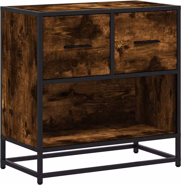 Berkfield Home Bedside Cabinet in Smoked Oak Brown, W/D/H: 60 x 31 x 60 cm – 1
