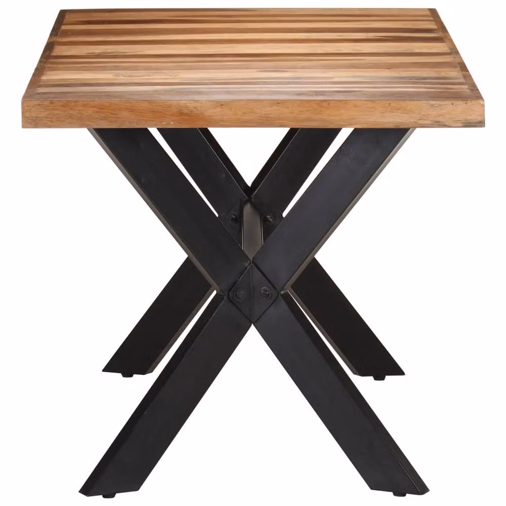 Berkfield Home Rectangular Solid Wood Dining Table in Brown, W/D/H: 160 x 80 x 75 cm – 3