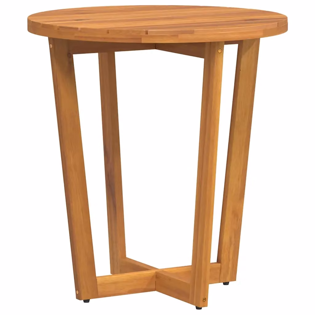 Berkfield Home Round Acacia Wood Garden Side Table, Brown, W/D/H: 70 x 70 x 75 cm – 2