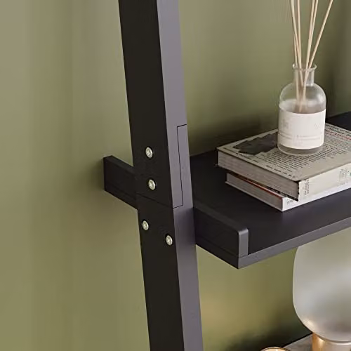 Vida Designs York 5 Tier Ladder Bookcase, Black, H 189 x W 56 x D 32.5 cm – 3