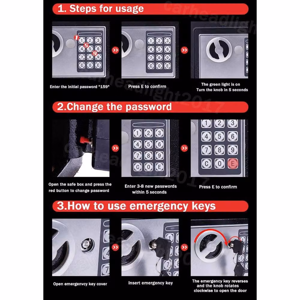 NESTLUNE Black Steel Password Key Lock Box – 5