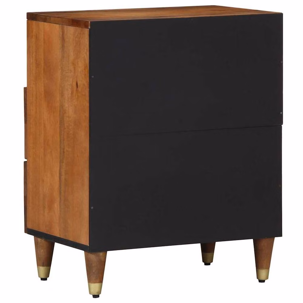 Berkfield Home Solid Mango Wood Bedside Cabinet, Brown, W/D/H: 50 x 33 x 60 cm – 4