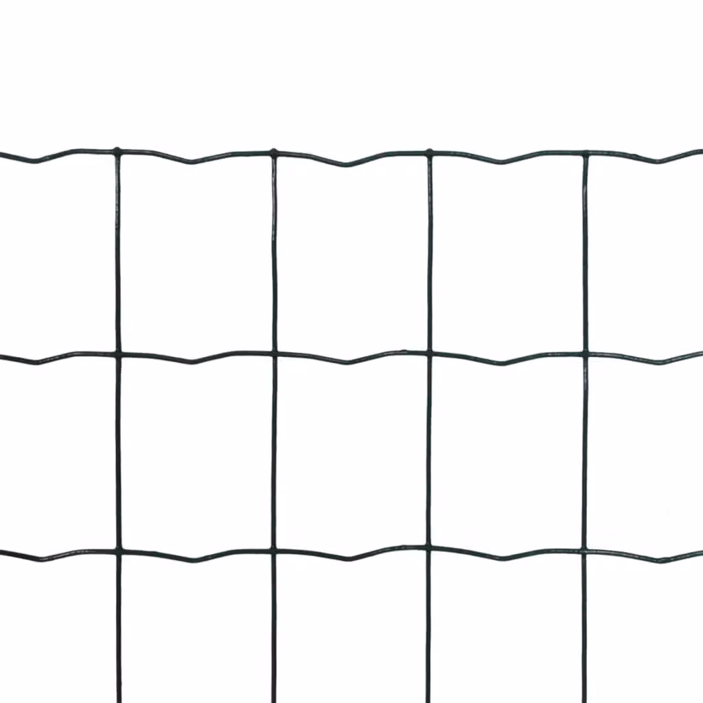 Berkfield Home Euro Fence PVC-Coated Steel Fencing, Green, W: 10 m, H: 1.2 m – 2