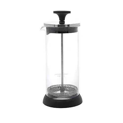 La Cafetiere 400ml Glass Milk Frother with Non-Slip Base, Black and Transparent