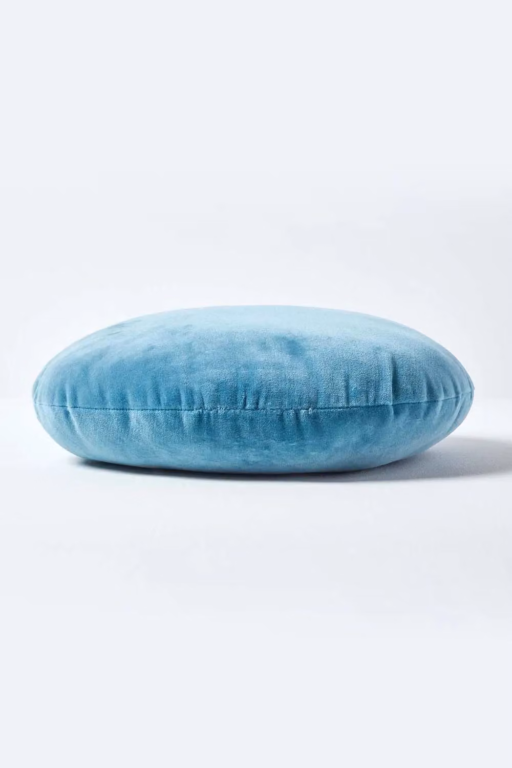 Homescapes Blue Round Cotton Velvet Cushion, Diameter: 40 cm – 2
