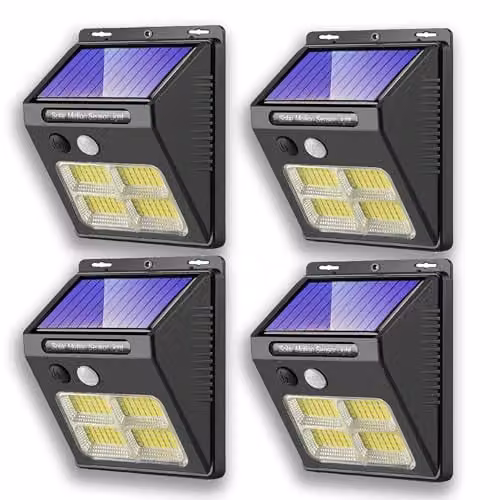Garden Gear 112 LED Solar Motion Sensor Outdoor Security Light in Black with 270 Degree Wide Beam and Adjustable Modes