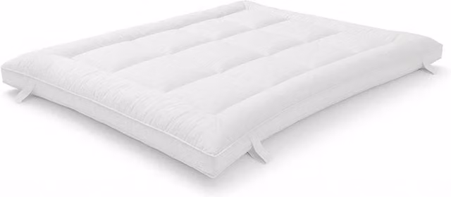 The White Stone Microfibre Mattress Topper with 800g Wadding Filling and Breathable Cover in White, W/D/H: 140 x 200 cm