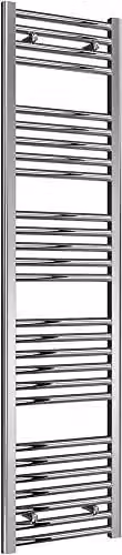 Bathroom Kingdom Diva Silver Steel Straight Heated Towel Rail H 160 cm x W 40 cm