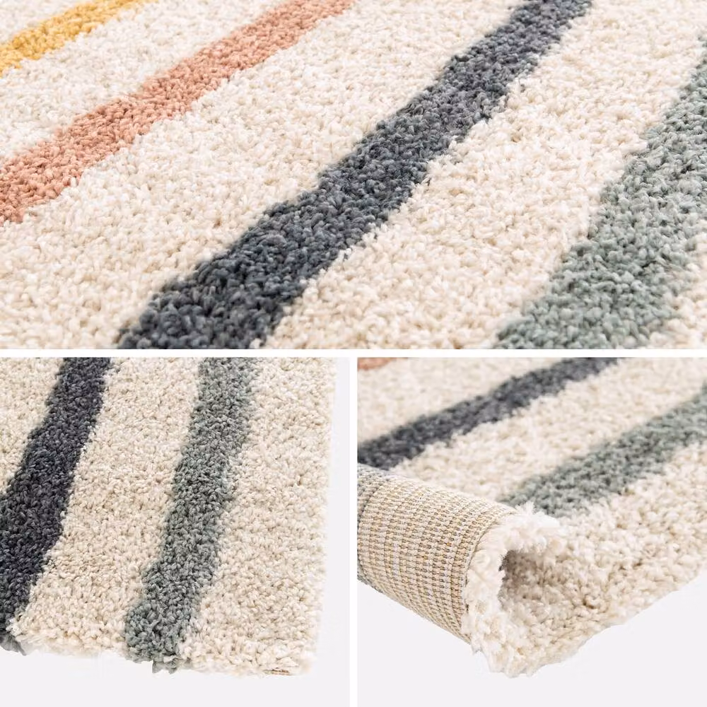 sweeek Rainbow Interior Rug in Cream and Multicolour, W/D/H: 170 x 120 cm – 2
