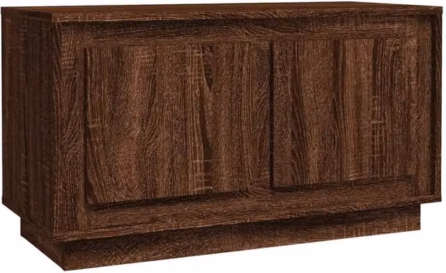 Berkfield Home Modern TV Cabinet in Brown Oak, W/D/H: 80 x 35 x 45 cm – 1