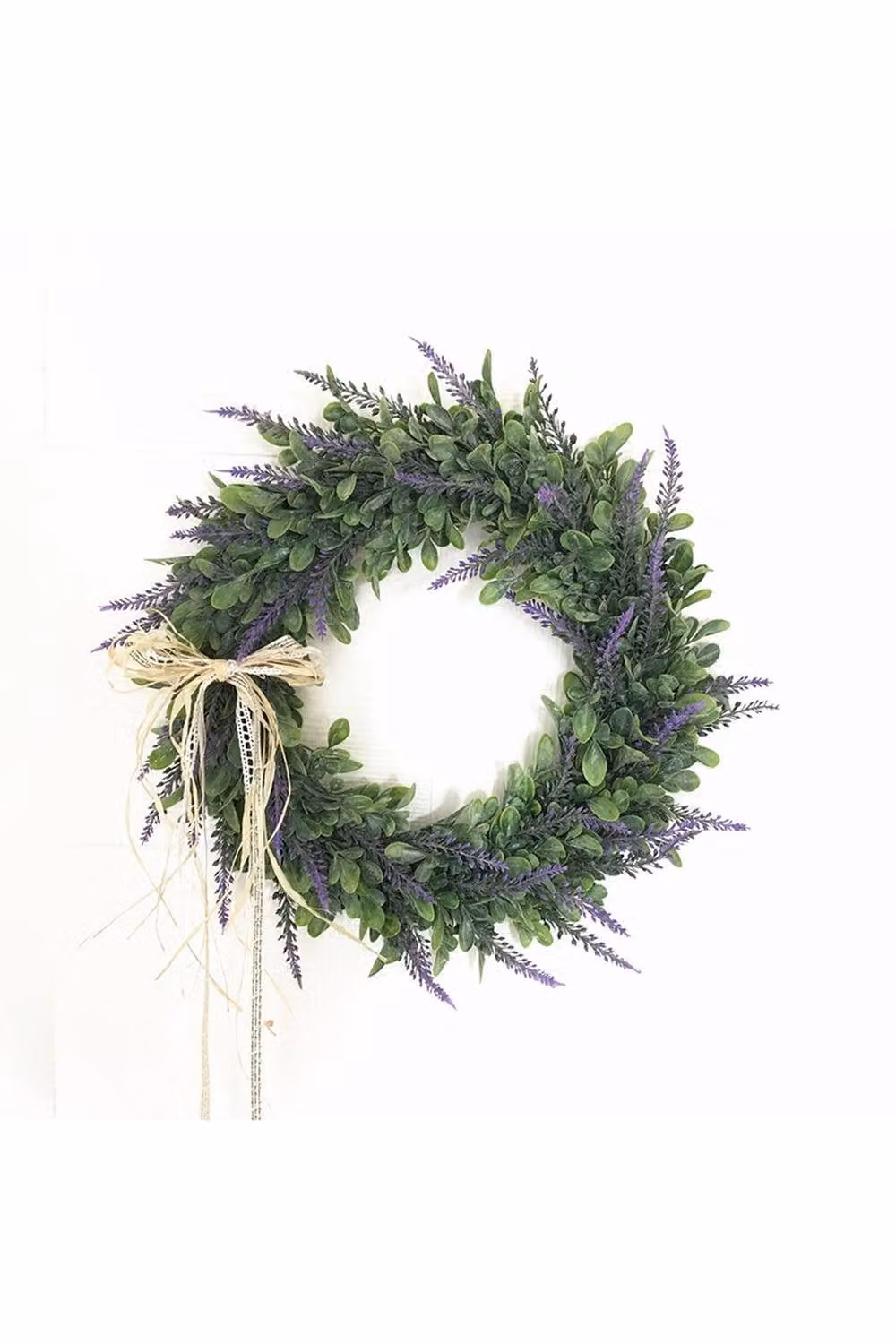Garden Sanctuary Artificial Lavender Flower Wreath Hanging Decoration in Green – 2