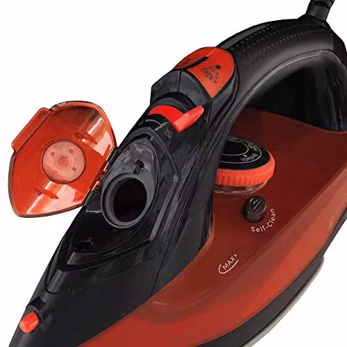 Igenix PowerSteam Vertical Steam Iron with Auto Shut-Off and Anti-Calc Function, Red/Black – 4