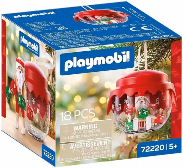 Playmobil Weightlifter Christmas Ornament Bauble, Red