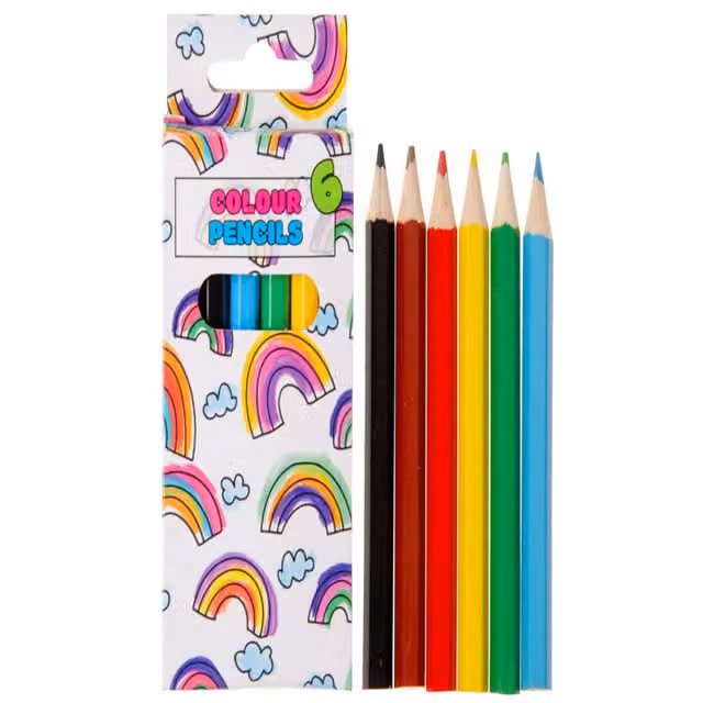 LG-Imports 12 Pack of Multicolour and White Pigment Wood Coloured Pencils, 9cm