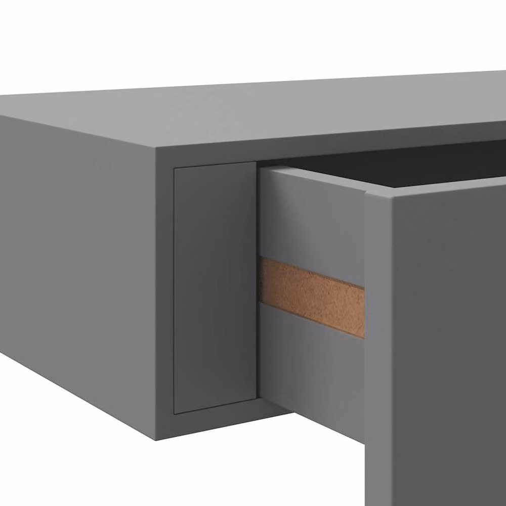 Berkfield Home Elegant Wall-mounted Drawer Shelf in Grey, W: 60 cm, D: 23.5 cm, H: 10 cm – 4