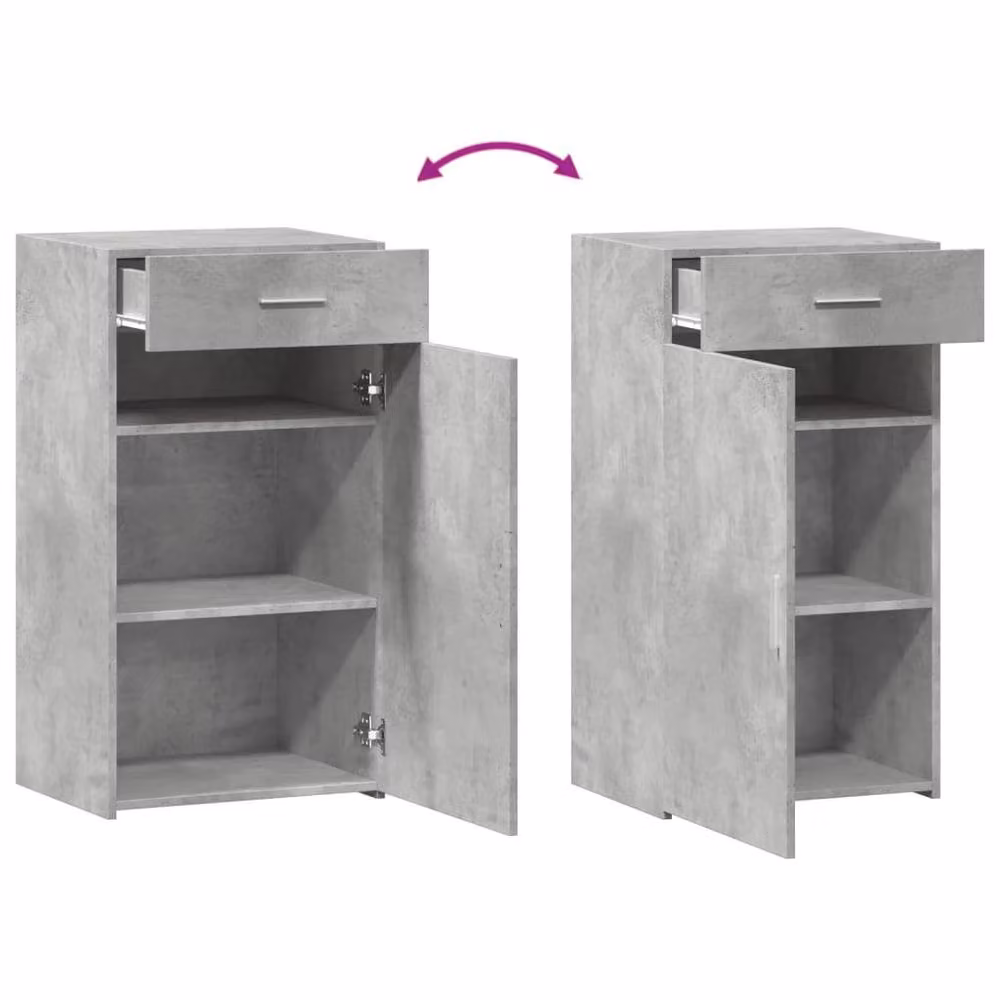 Berkfield Home Concrete Grey Sideboard in Engineered Wood W/D/H: 50 x 42.5 x 93 cm – 4