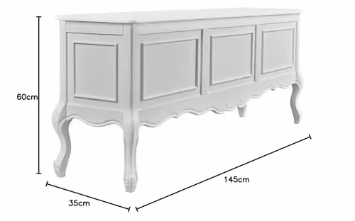 Statement Furniture Juliette Large Wooden Blanket Box in White, W: 145 cm – 2