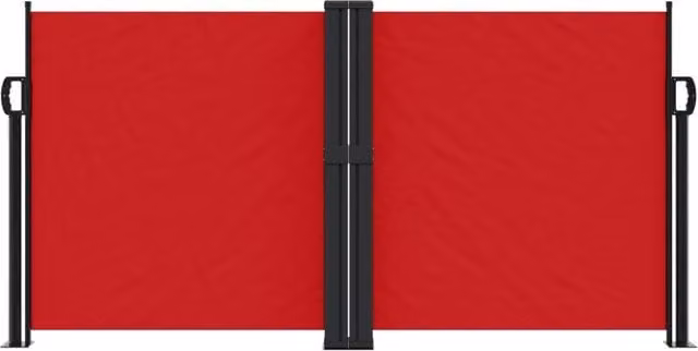 Berkfield Home Red Retractable Single Side Awning with Polyester Fabric and Aluminium and Steel Frame, W/H: 1200 x 120 cm