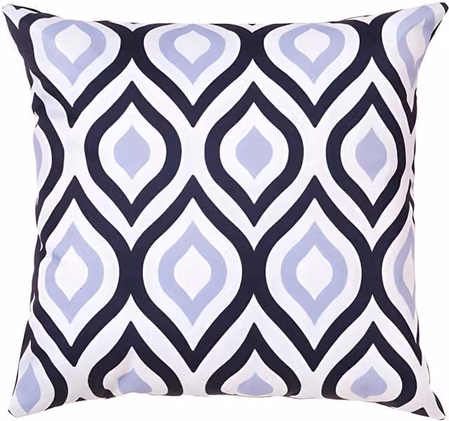 Gardenista Graphic Printed Outdoor Garden Scatter Cushion in Black, Grey and Blue