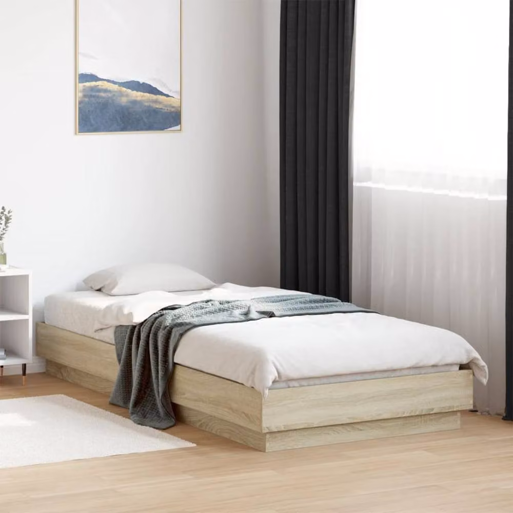 Berkfield Home Durable Bed Frame in Sonoma Oak, W/D/H: 90 x 200 cm – 2