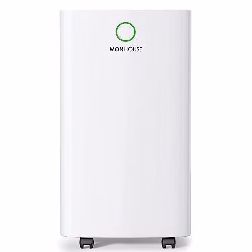 MONHOUSE 25L/Day Digital Dehumidifier in White with 4L Tank, Sleep Mode and 24HR Timer – 1