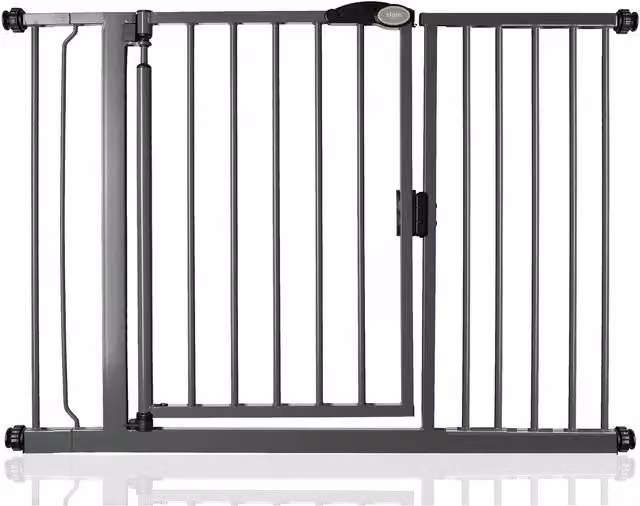 Safetots Pressure Fit Self Closing Stair Gate in Slate Grey, Width: 118.2 cm to 125.2 cm