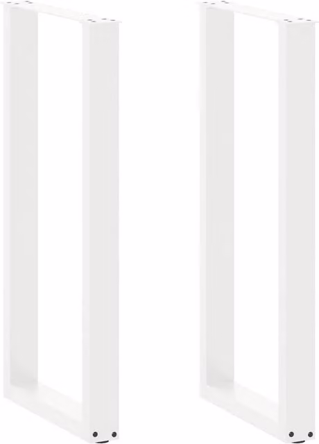 Berkfield Home U-Shaped Steel Coffee Table Legs, 2 Pieces, White, H: 50 cm x W: 100-101 cm