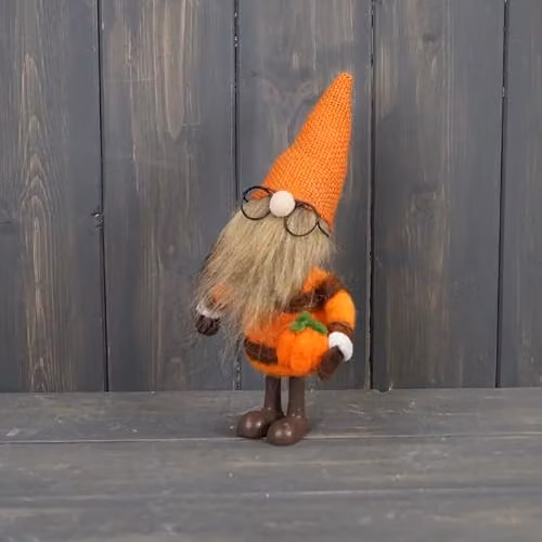 Four Candle Orange Wool Autumn Gonk with Pumpkin Decoration – 1