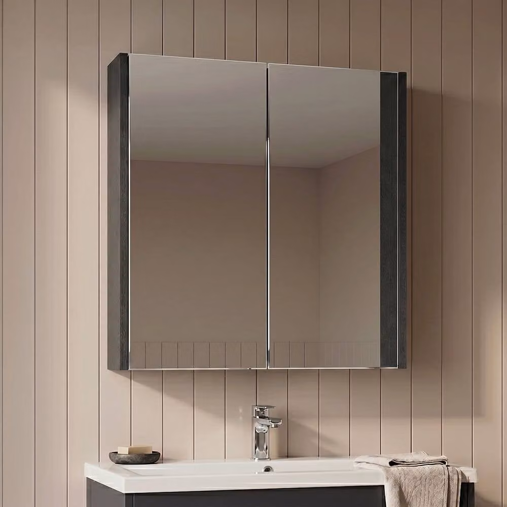 Balterley Winshill Mirror in Dark Grey Woodgrain, W: 60 cm, H: 60 cm – 2