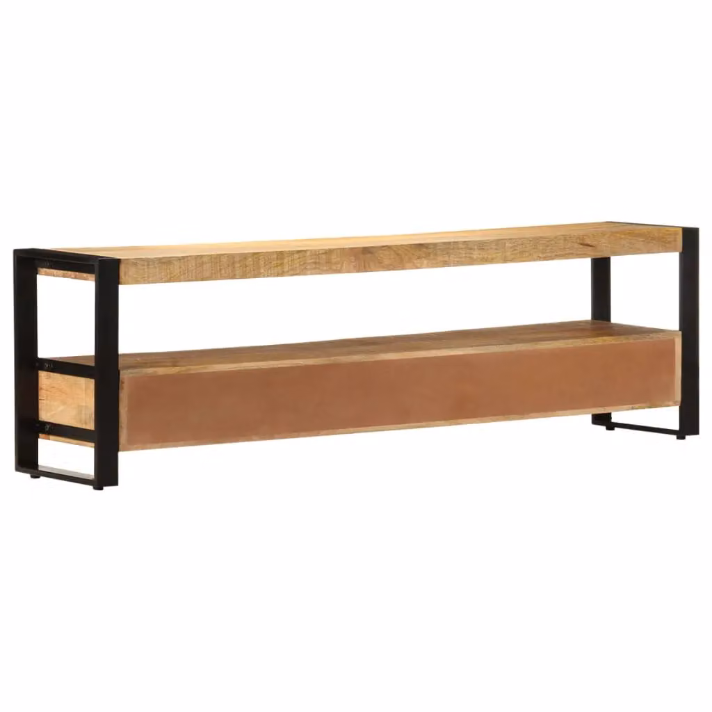 Berkfield Home Rustic Solid Mango Wood TV Cabinet in Brown, W/D/H: 150 x 30 x 45 cm – 2