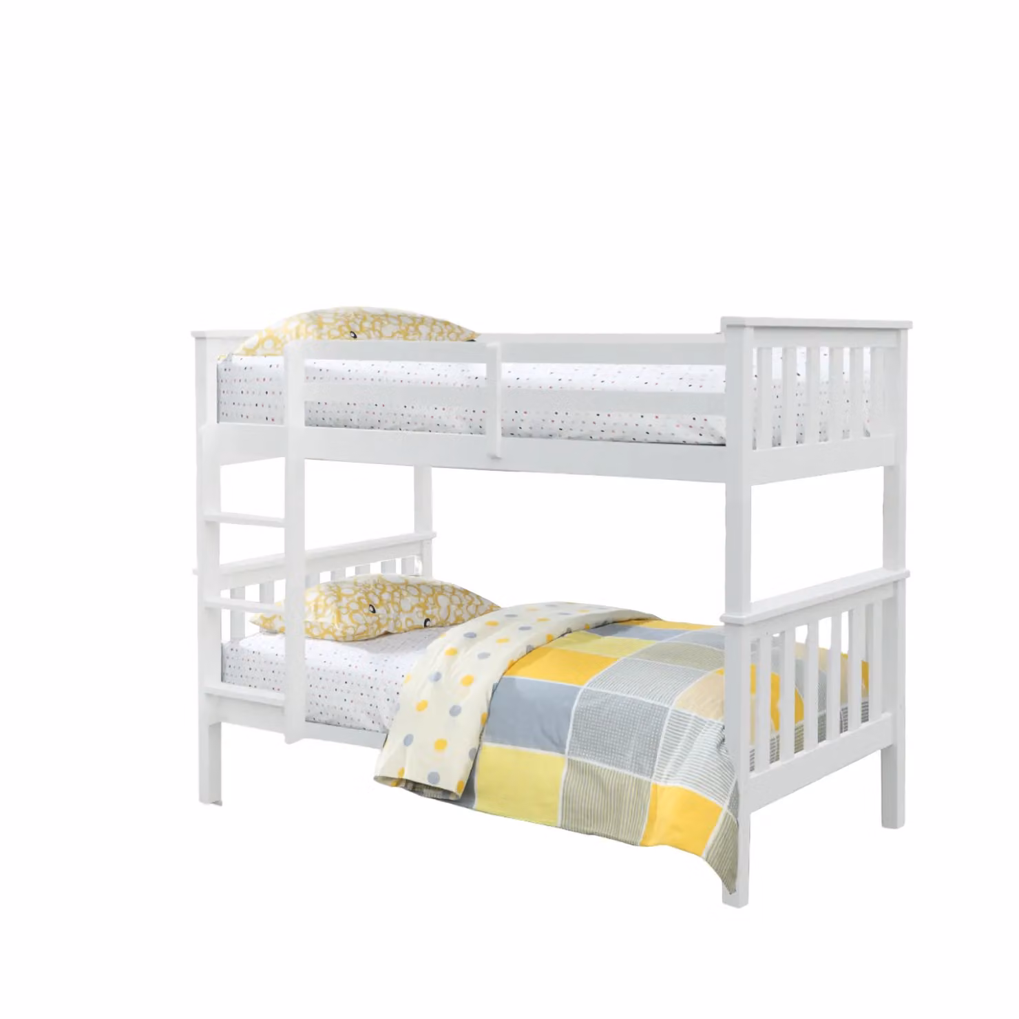 Comfy Living Ltd Solid Wood Two-Level Bunk Bed in White or Grey, W/D/H: 90 x 190 x 152 cm – 2