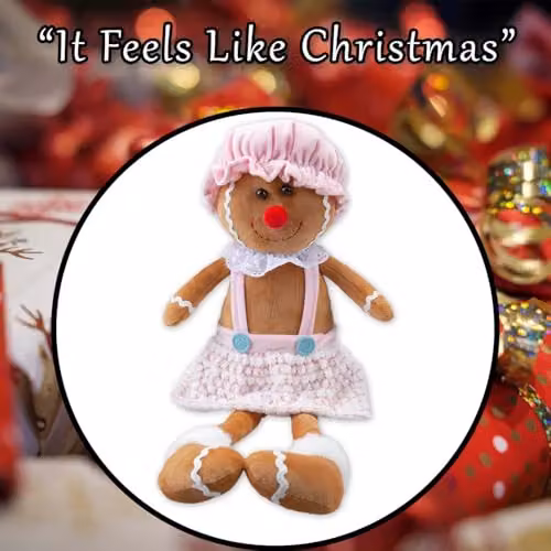 VFM e-Store Christmas Sitting Gingerbread Decoration, Pink, H 52 cm x W 22 cm x D 22 cm – 6