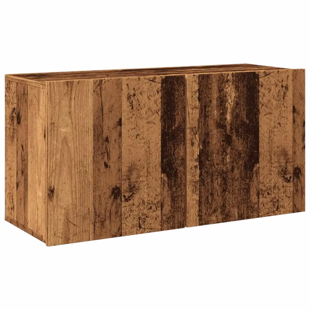 Berkfield Home Wall-mounted TV Cabinet in Brown Old Wood, W: 80 cm, D: 30 cm, H: 41 cm – 2