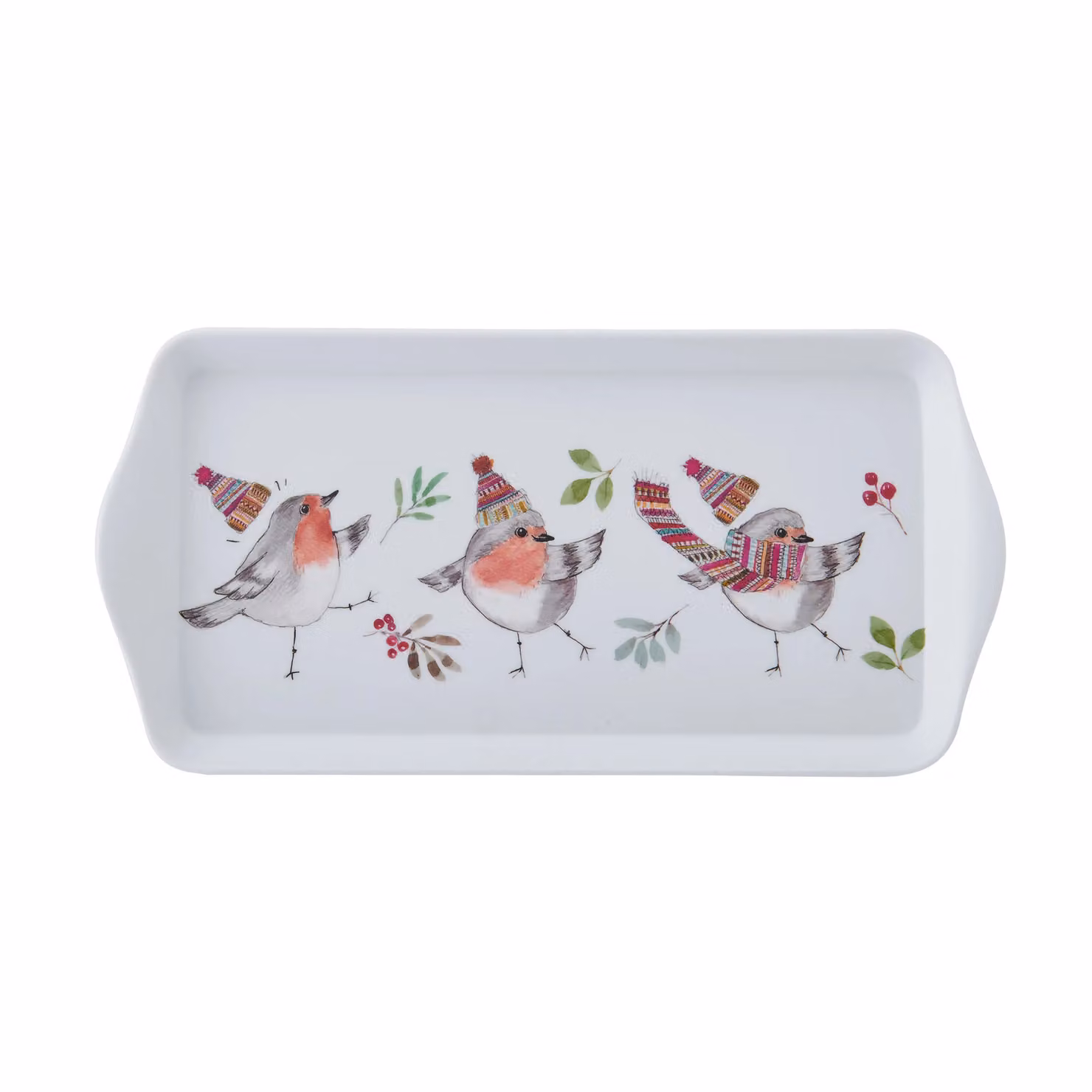 Mikasa TipperleyHill Robin Rectangular Sandwich Tray in White with Floral Design – 2
