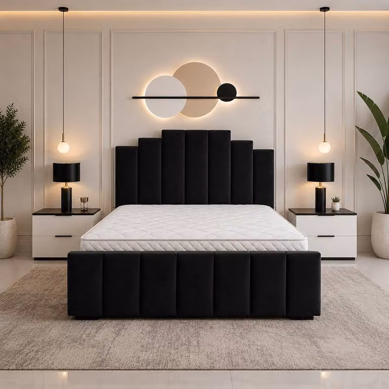 Soft Snooze Beds Art Deco Ottoman Divan Storage Bed in Silver Plush Velvet, W/D/H: 120 x 200 cm