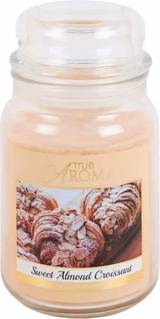 True Aroma Sweet Almond Croissant Large Mason Jar Candle in Transparent