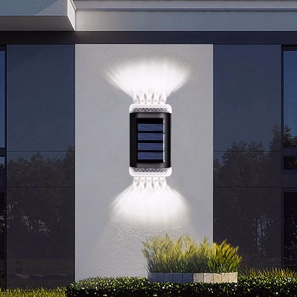 Havendro Solar Powered LED Outdoor Wall Light in Black with Dusk Sensor and Up/Down Lighting – 4