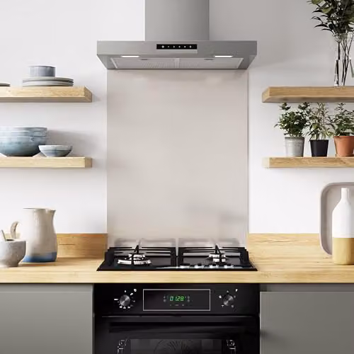 Bushboard Grey and Blue Aluminium Kitchen Splashback Panel, W: 60.0 cm, H: 80.0 cm