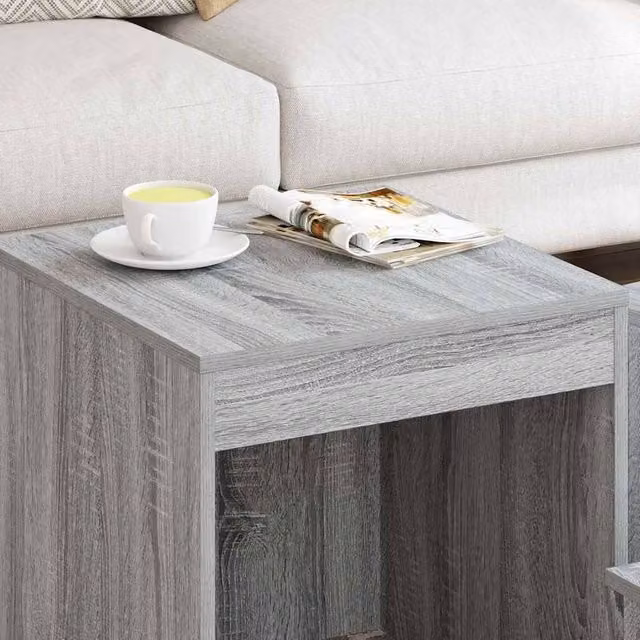 Berkfield Home Nesting Tables, 3 Piece Set in Grey Sonoma Engineered Wood – 1