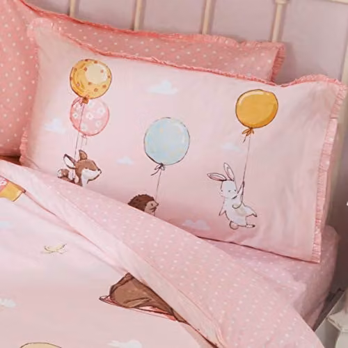 Rapport Home Float Away Reversible Polycotton Duvet Cover and Pillowcase Set in Pink, Double (Duvet: 200 x 200 cm, Pillowcase: 50 x 75 cm)