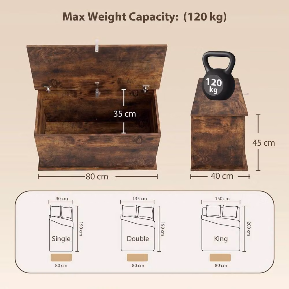 Kelvenix Storage Chest in Brown, W: 120 cm, D: 45 cm, H: 40 cm – 2