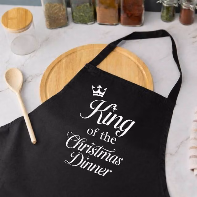 60 Second Makeover King Of The Christmas Dinner Apron in Black – 1